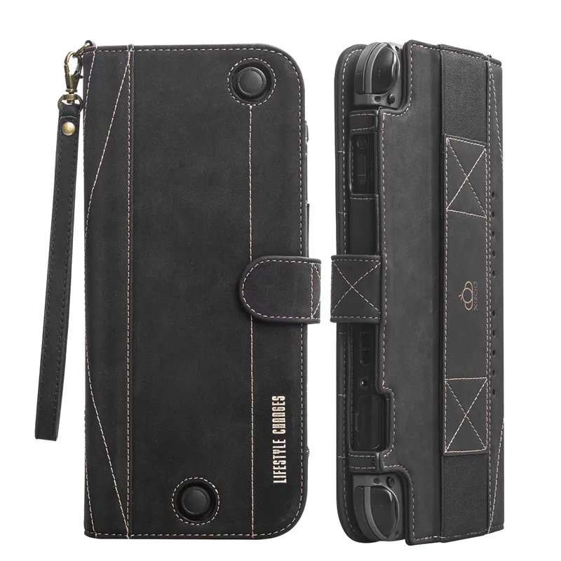 

Nintend SWITCH Host Protective Cover Case Multi-function Leather Case for SWITCH Game Handle Split Leather Protective Case