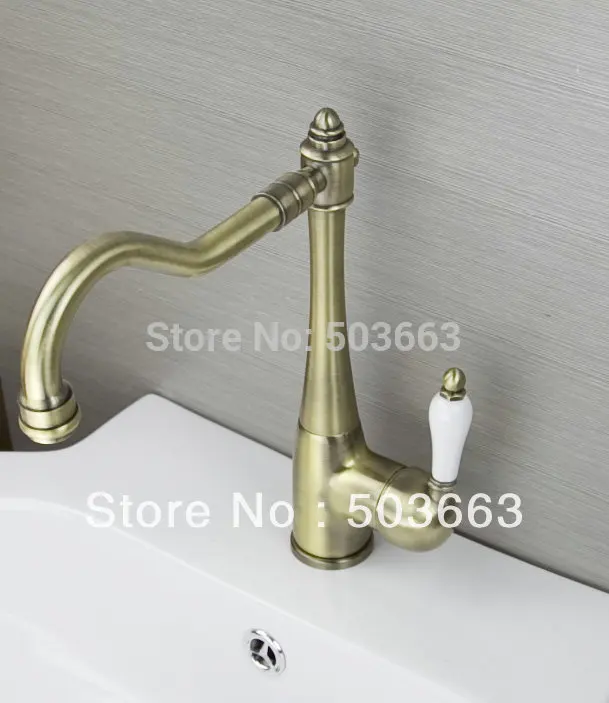 Novel Antique Brass kitchen Swivel Sink Faucet Mixer Taps Vanity Faucet L A37 Mixer Tap Faucet