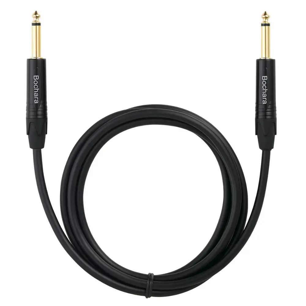 Bochara 1/4 ''jack 6 5 мм TS to кабель для гитары OFC аудио фольга и Плетеный экранированный