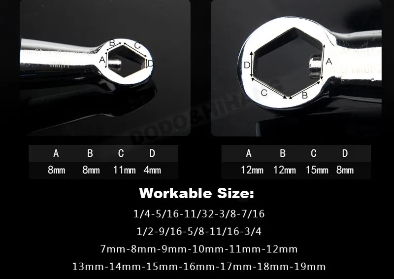 Double End Technical Adjustable Spanner Hand Tool Wrench Multi-function Socket adjustable Wrench herramientas  (4)