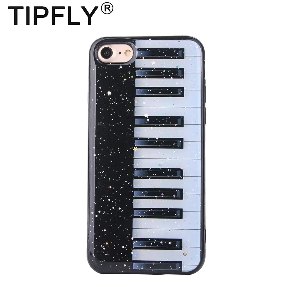 Tipfly Bling Пианино клавиатура Pattern Мягкий силиконовый блеск TPU чехол для iPhone 6 6S 7 8