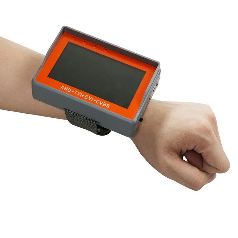 4.3 Inch Wrist CCTV Tester 1080P Portable Camera Tester AHD TVI CVI CVBS Tester TFT LCD Analog Video Tester 12V Power Output 
