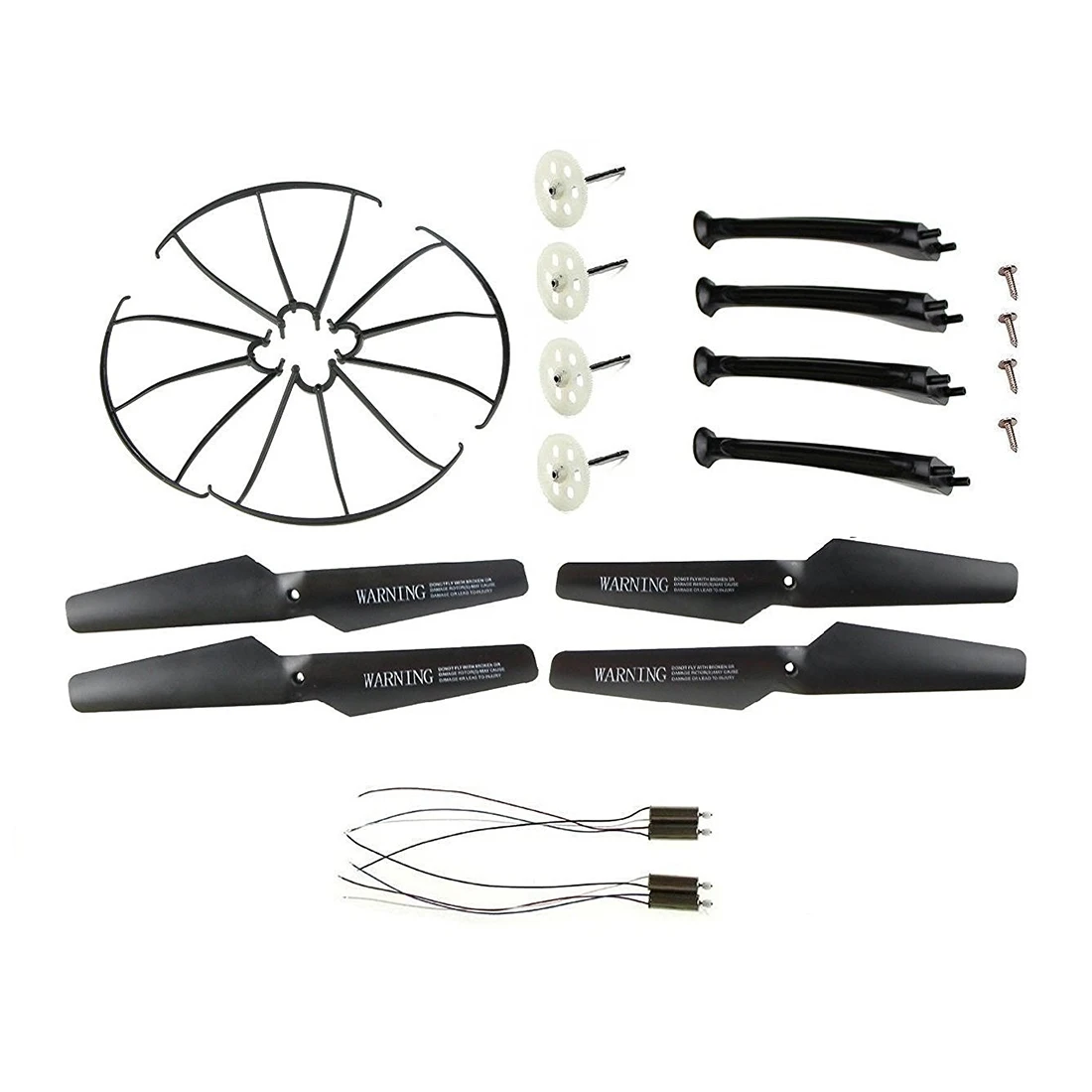 

For Syma X5SW X5SC Quadcopter Full Set replacements 4*motors Propellers Landing Skid Protectors Motor Gear (Black)