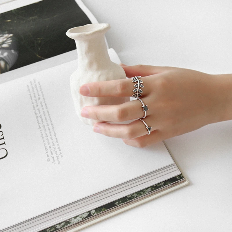 Горячая 925 стерлингового серебра индивидуальный микс Мода лаконичный Ретро мужчины и женщины винтажное регулируемое серебряное кольцо