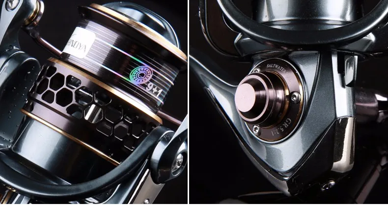 2016 PESCA Jaguar 2000 3000 Спиннинг Рыбалка катушка 9 + 1bb Шестерни отношение 5.2: 1 двойной металлический "песочные часы" приманка катушка