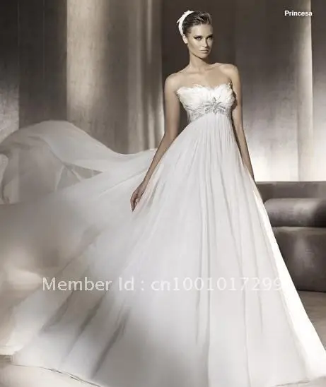 Empire Dress White Feather