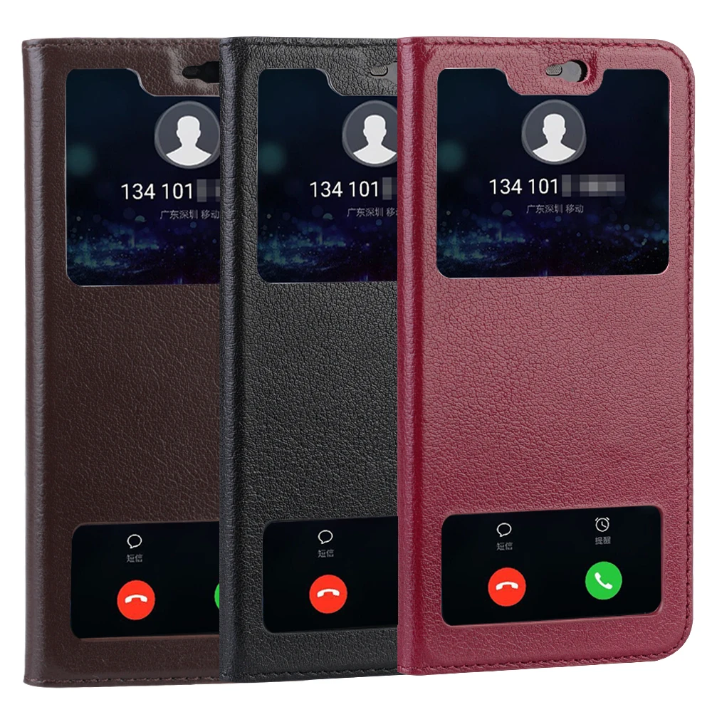 Flip Cover Case For Huawei Honor 10 Smart View Case for Huawei Honor 10 Cover Genuine Leather Cover for Huawei Honor10 Case capa
