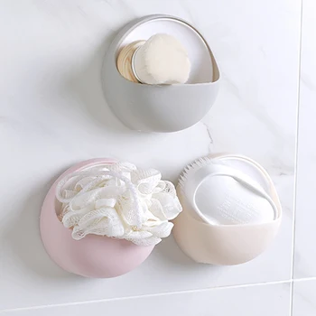 

Bathroom Suction Cup Soap Box Simple Soap Holder Wall Hanging Drain Rack Bathroom Shower Accessory