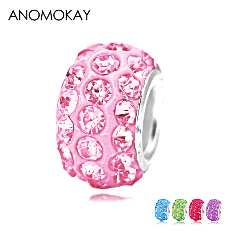 

Dropshiping 5PCS/LOT Mix Color DIY Jewelry Crystal Charm Bead fit Pandora Original Bracelet Women Jewelry Gift
