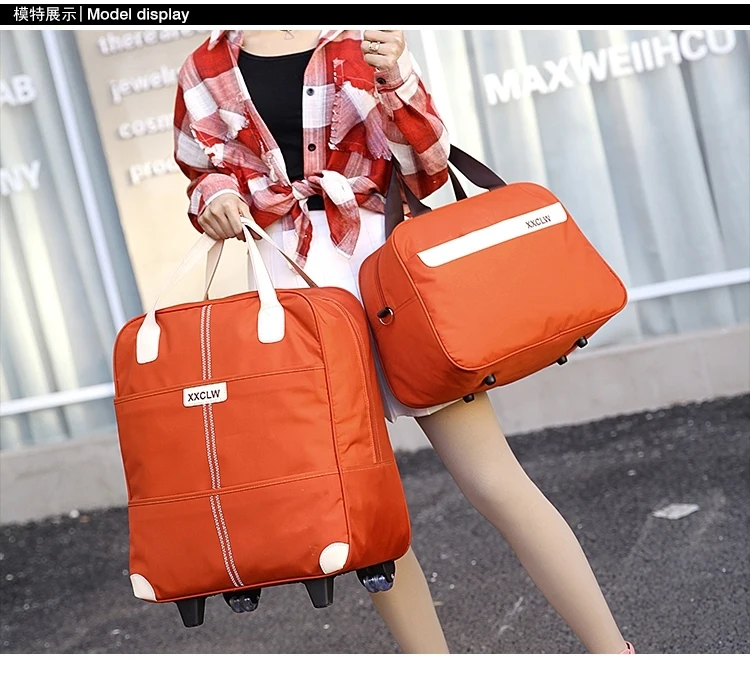 Женская простая сумка для багажа серии 18 20 дюймов, сумка из ткани Оксфорд и багаж на колёсиках, мужская сумка для путешествий, сумка на колесиках