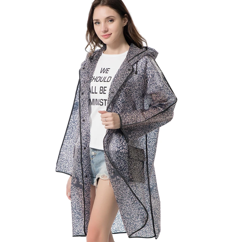 

Yuding Women Raincoat Plastic Universal Girls Rainwear Waterproof Capa De Chuva Chubasquero Fashion Lace Tour Raincoat for Woman