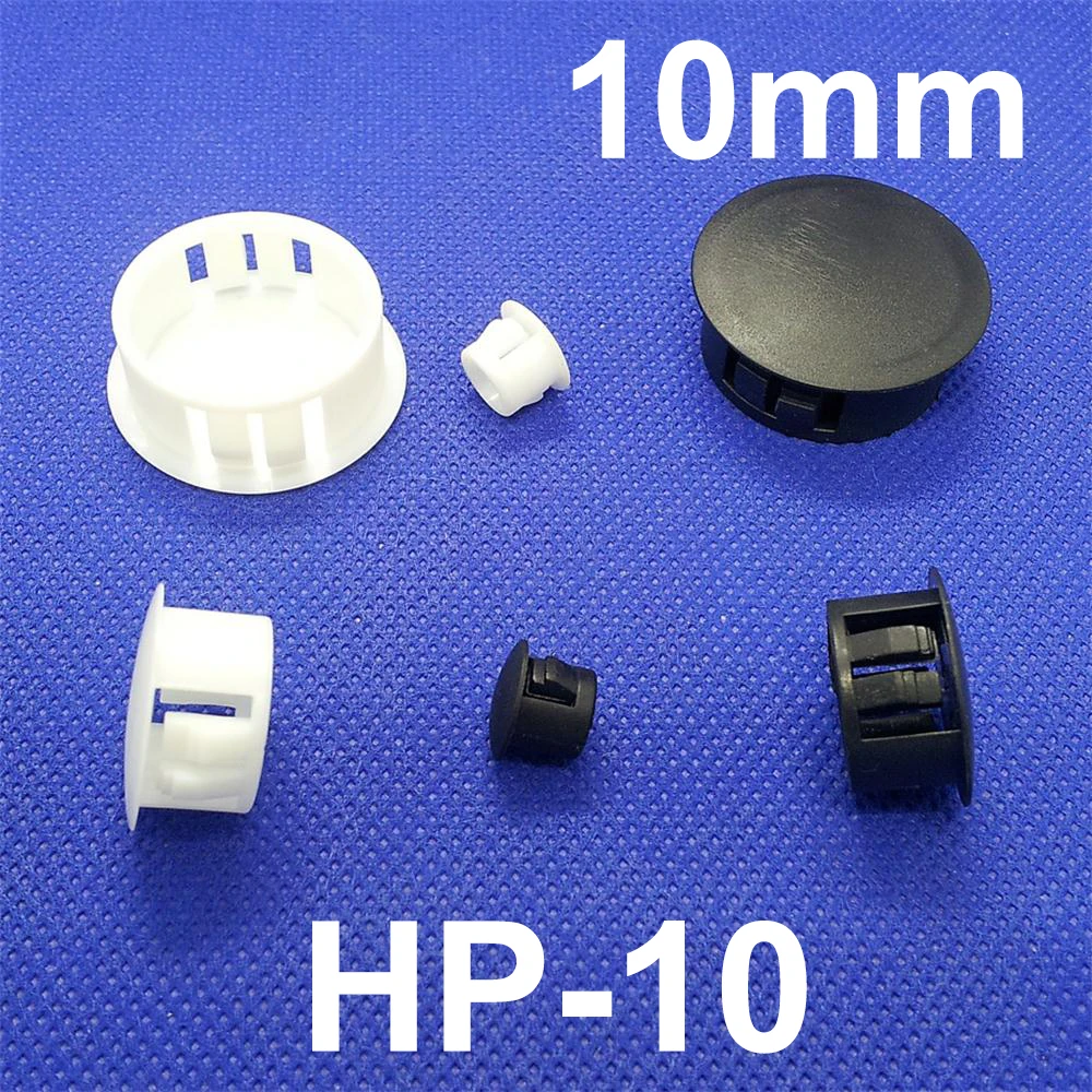 80pcs HP 10 10MM Diameter Black White Nylon Plastic Diameter End Cap