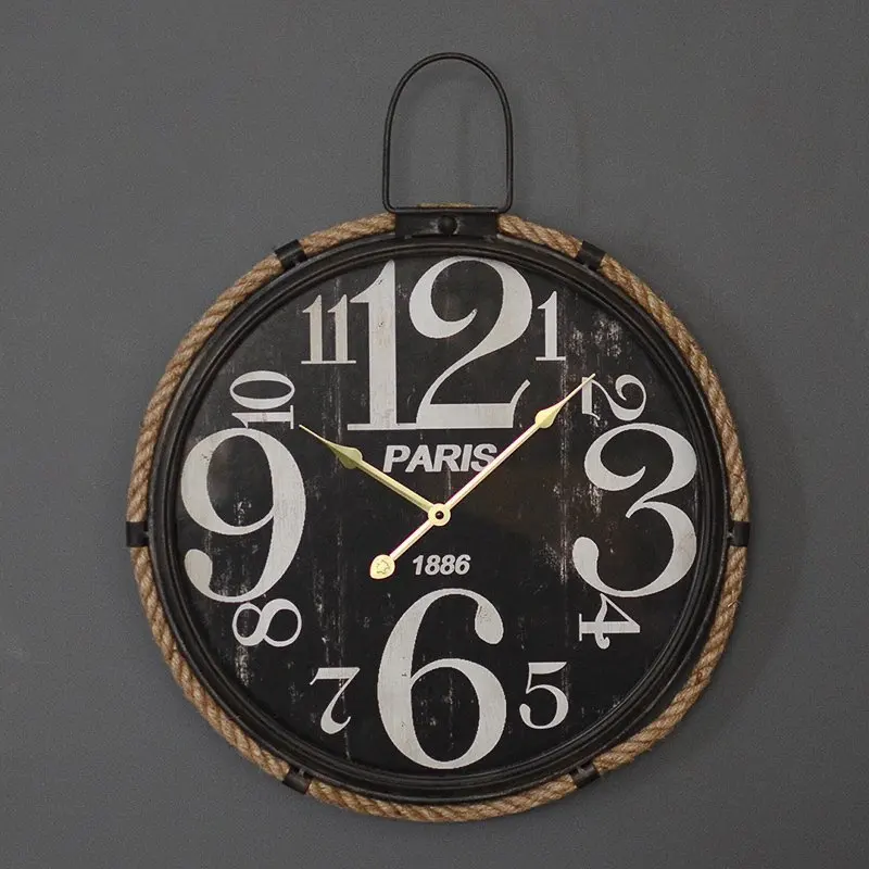 

American Retro Black White Large Digital Clock Industrial Style Watch Living Room Wall Decoration Personality Home Decor Gift