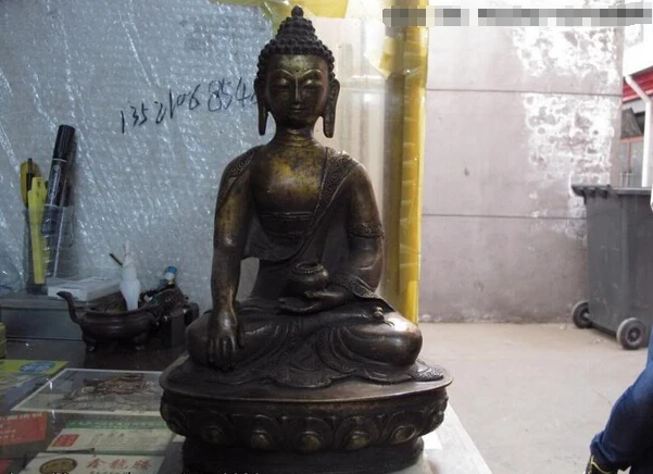 

USPS to USA S0785 Tibet classical mythology bronze copper gild Shakyamuni tathagata buddha Statue (B0328)