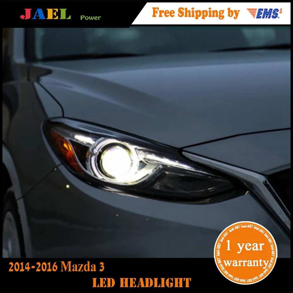 Jael Head Lamp Mazda3 Headlights 2014-2016 Mazda3 Axela LED Headlight Original  DRL Bi Xenon Lens High Low Beam Parking Fog Lamp