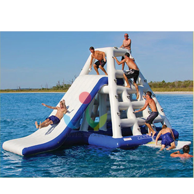 

Outdoor floating park climbing wall inflatable water slip slide for adults on sale