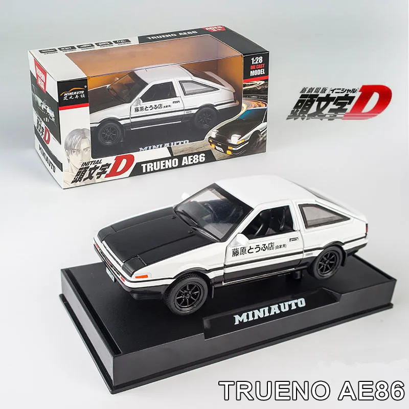 Начальный D Toyota AE86 1:28 Сплав модель автомобиля аниме мультфильм Форсаж с вытягиванием назад звуковой светильник литые под давлением Автомобили Модель мальчик игрушки