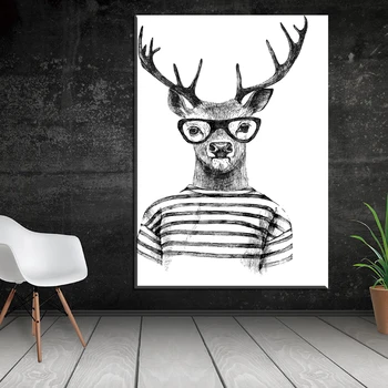 

XX3326 Baby Animal panda deer bear Canvas Art Print and Poster , Nursery Woodlands Bunny Canvas Painting Nordic Wall Decor