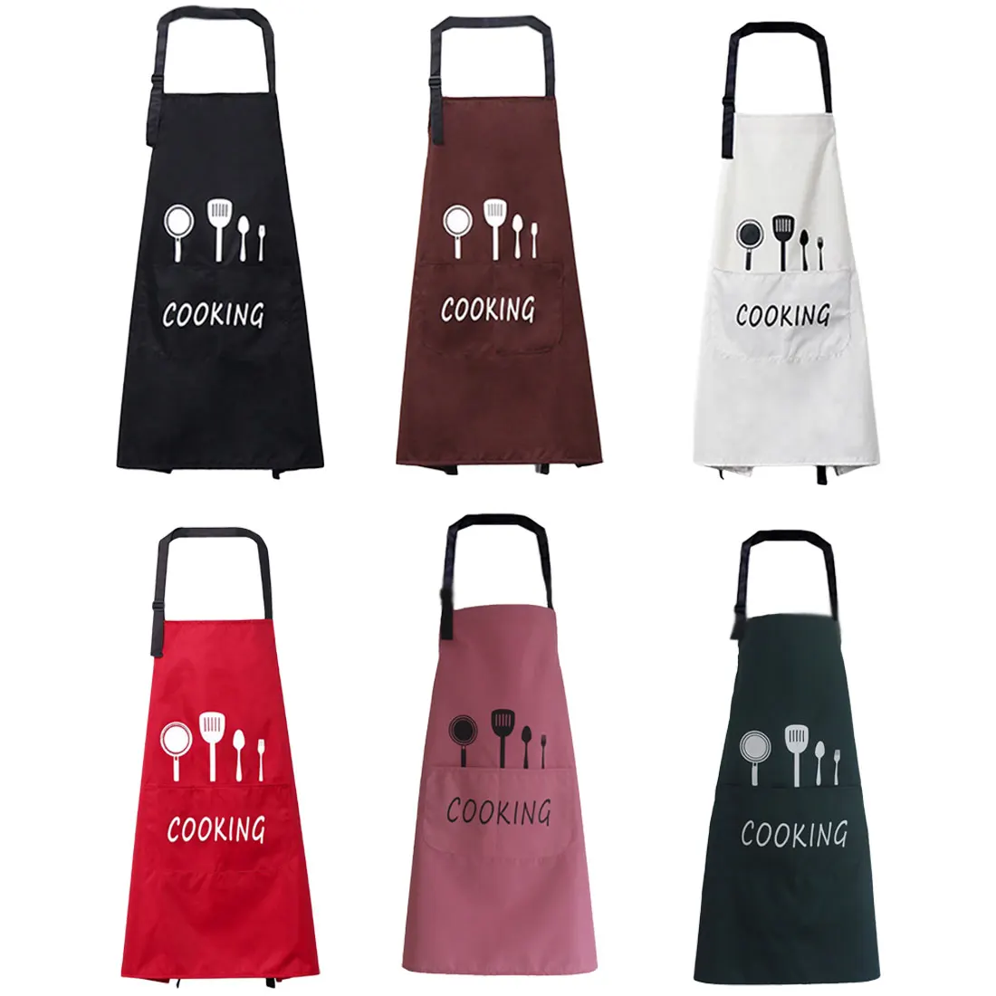 Nordic Style Apron Kitchen Restaurant Cooking Bib Aprons with Pocket