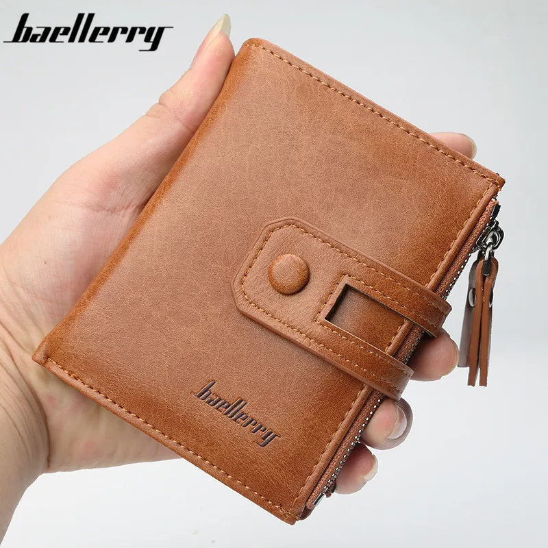 Baellerry Leather Men Wallet Fashion Short Purse with Coin pocket Vintage Wallets Zipper Men purse Brand Male Wallet card holder Baellerry Leather Men Wallet Fashion Short Purse with Coin pocket Vintage Wallets Zipper Men purse Brand Male Wallet card holder