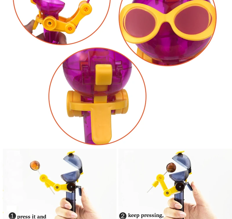 2018 Newest Robot Lollipop Holder Novelty Toys Save Candy Sugar For Children Kids Gifts Creative Glasses Pig Special Figure Fun _03