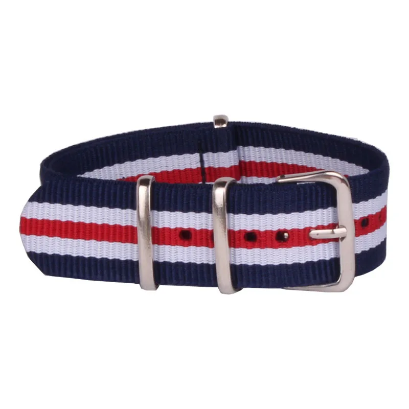 

16 mm Watchbands Men Ladies Multi_Color Nato Nylon France Style Army Military Sports Watches Straps Wristwatch Band Buckle 16mm