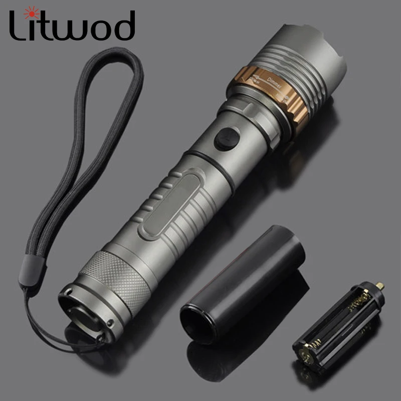 

LED Tatical Flashlight XM-L T6 3800LM Zoom Torch Aluminum Waterproof Rechargeable Flashlight 5 mode Led Self Defense Light