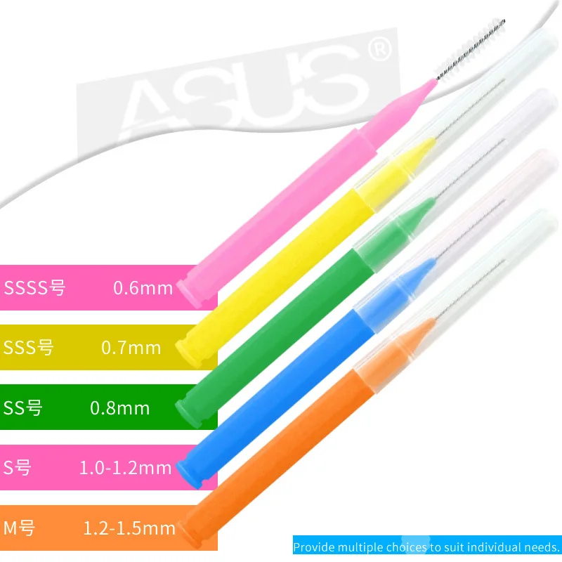 60 шт. межзубная щетка Denta Floss Очистка зубов, ортодонтическое, стоматологическое Зубное щетка-зубочистка инструмент для ухода за полостью рта