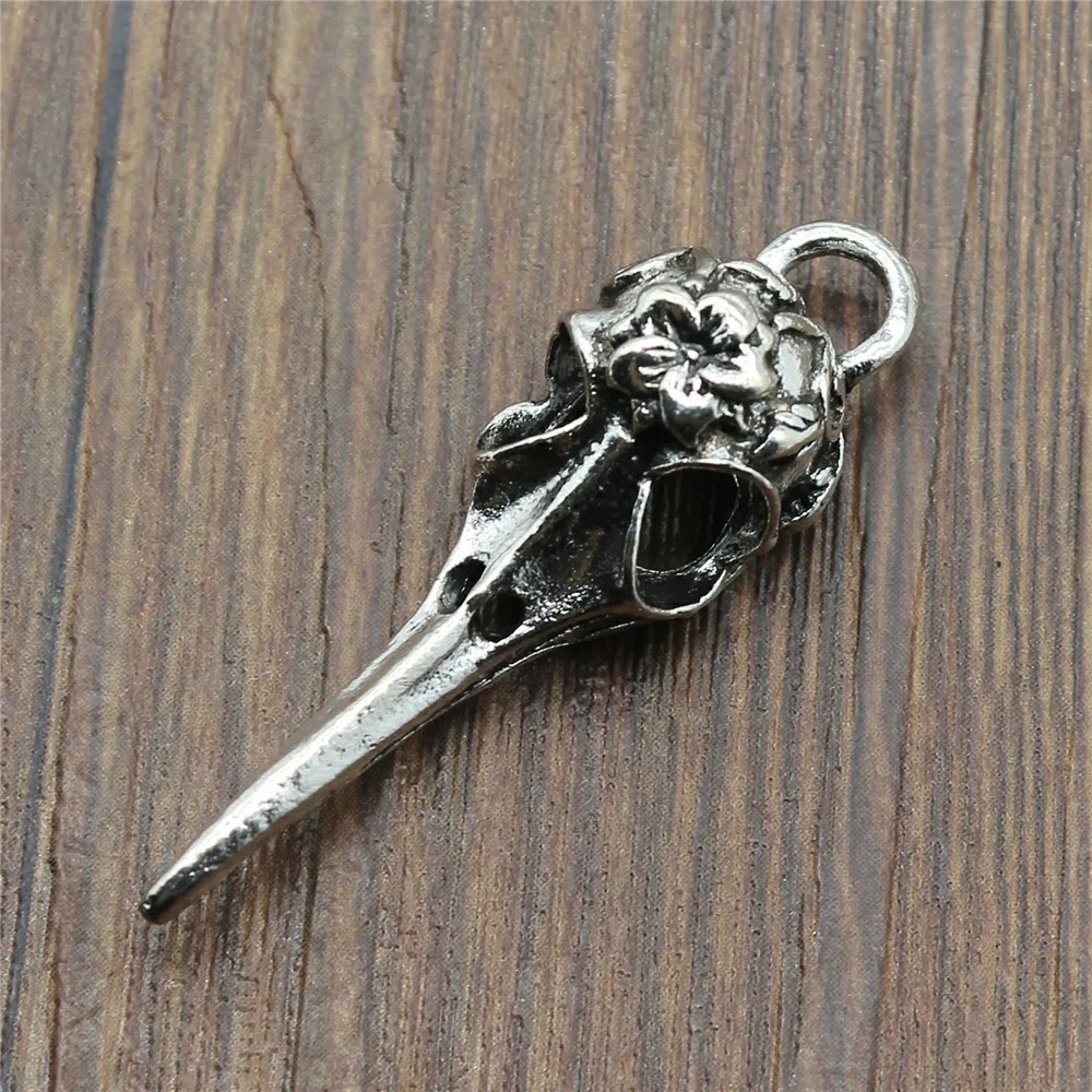 Подвески с головой птицы Череп DIY ювелирное изделие 8 шт./лот античный серебряный