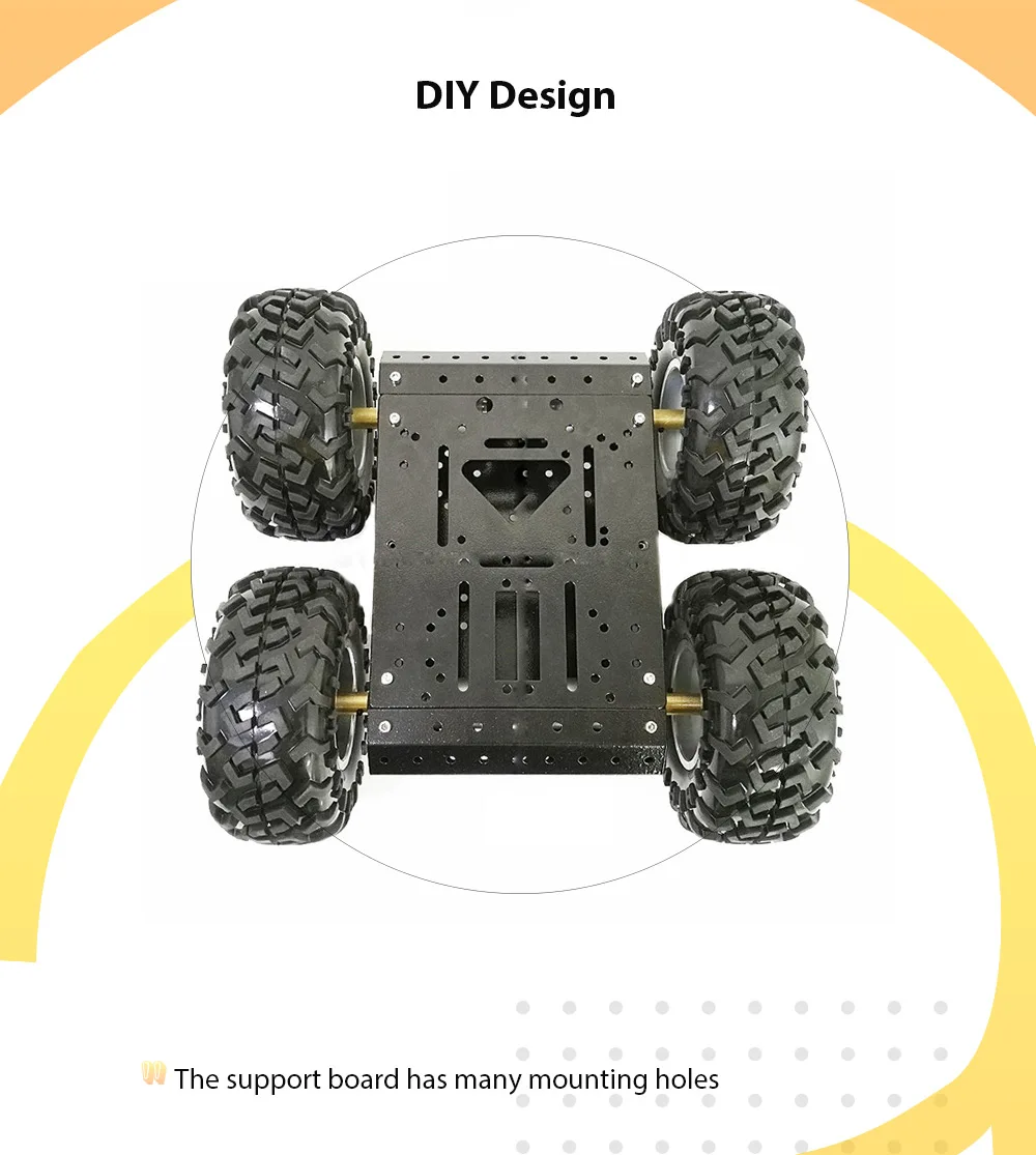 SZDoit C3 Смарт DIY робот комплект 4WD 4-х колесный мотором 12В