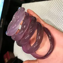 Чистый натуральный Ice Бразилия Фиолетовый халцедон Агат браслет