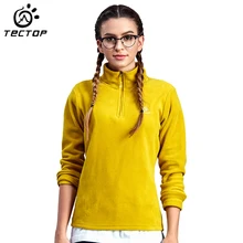 TECTOP Женская флисовая куртка весна осень спорт на открытом воздухе кемпинг ветрозащитный термо половина молния походная куртка Женская Большие размеры, S-3XL