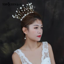 TOPQUEEN HP184 свадебная тиара невесты ювелирные изделия для волос тиара и корона ручной работы свадебные аксессуары для волос для свадьбы головные уборы