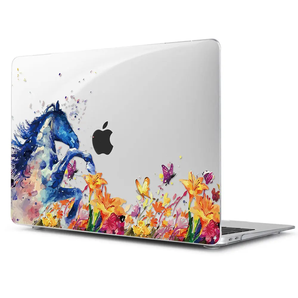 Crystal Case для Apple Macbook Air 13,3 11 Pro 13 12 15 ноутбук Retina печати Обложка Touch Bar крышка клавиатуры A1466 A1932 - Цвет: J055