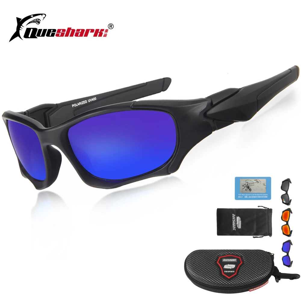 Queshark Polarized Sports Sunglasses with 4 Lenses for Cycling Running Fishing