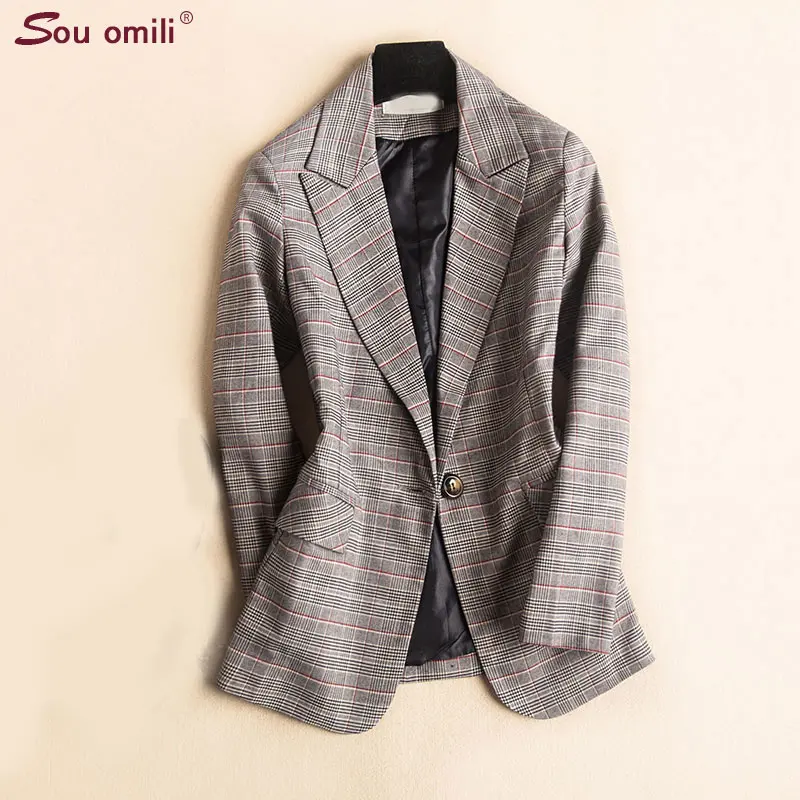 

Plaids Spring/summer Blazer slim pattern blazer women blazers and jackets womens business suits