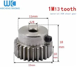 1 шт. зубчатая шестерня 18 т 18 зубьев мод 1,5 м диаметр 8 мм 10 мм 12 мм зубчатая шестерня положительная Шестерня 45# сталь CNC Трансмиссия RC