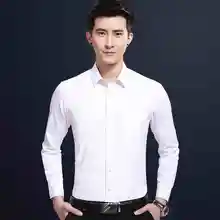 Г. однотонные Цвет Для мужчин; рубашка с длинными рукавами Демисезонный мужской моды Повседневное рубашки для бизнеса, торжественных случаев платья Тонкий Блузка WS17
