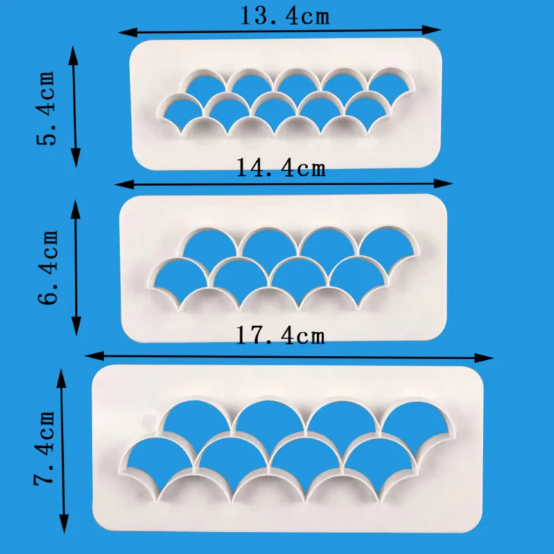 3 шт. рыбные весы облако геометрический Плунжер для резки печенья печенье, фондан, пирог формы, Embosser декорирование выпечки инструменты плесень