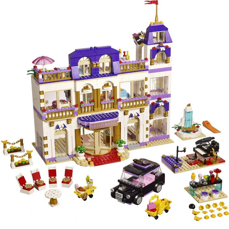 

Heartlake Grand Hotel Toy Model Building Blocks DIY Bricks Compatible Legoings Friend Educational Toys For Kids Birthday Gifts