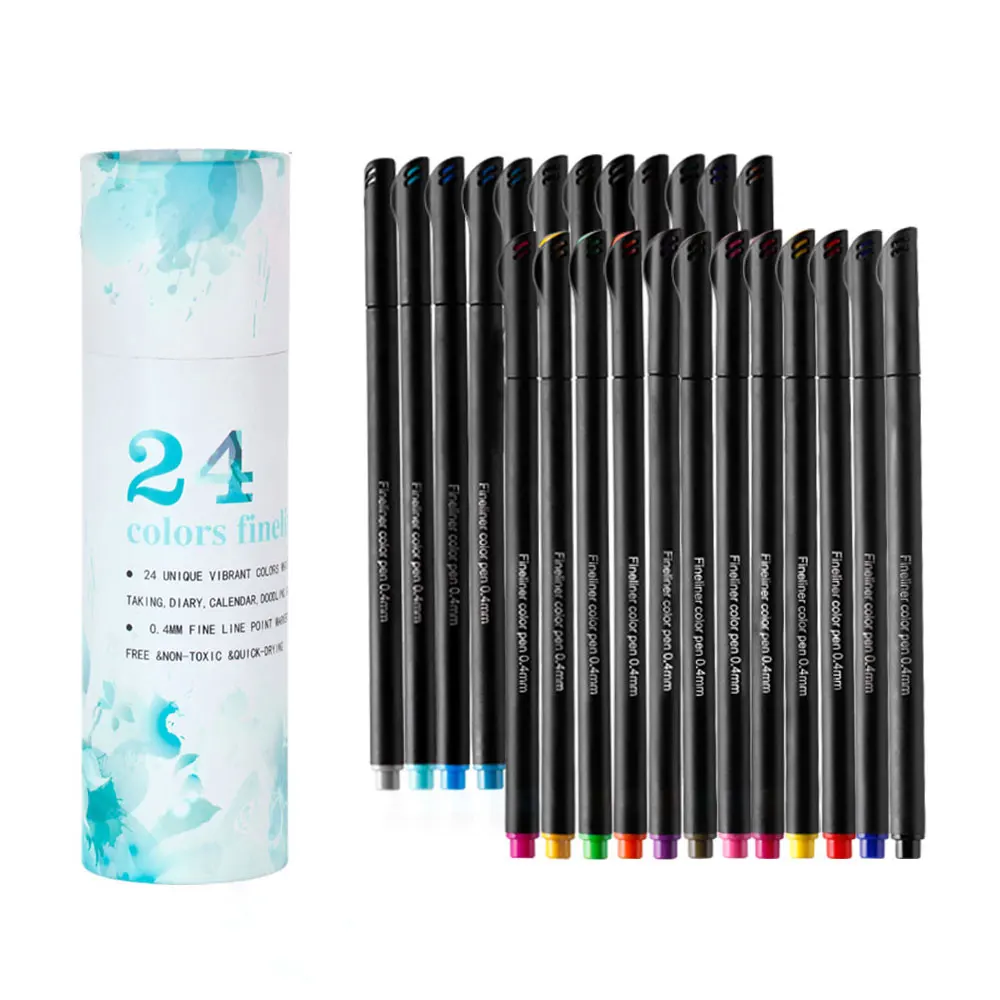 24 цвета цветной картина из игл ручка цветные ручки ручка-закладка фломастеры школьные канцелярские принадлежности