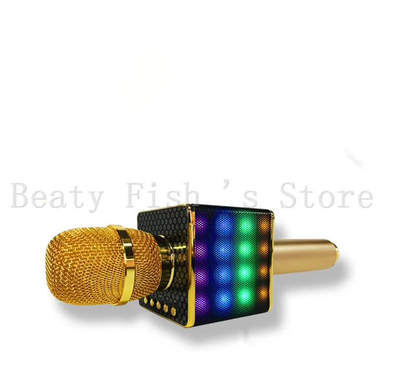 

10pcs/L Flash-LED Light H8 Bluetooth Karaoke Microphone Moblie Phone KTV Music Player Speaker With Professional Sound Mixer