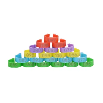 

16mm to 20mm plastic open buckle chicken and duck goose 5 colors 001-100 number foot ring poultry breeding equipment 100pcs