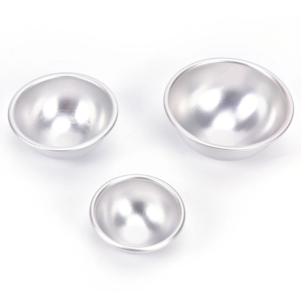 MENGXIANG 2 Pcs Kitchen Sphere Bath Cake Pastry Mould Bomb Mold Pan Tin Baking 3D Aluminum | Дом и сад