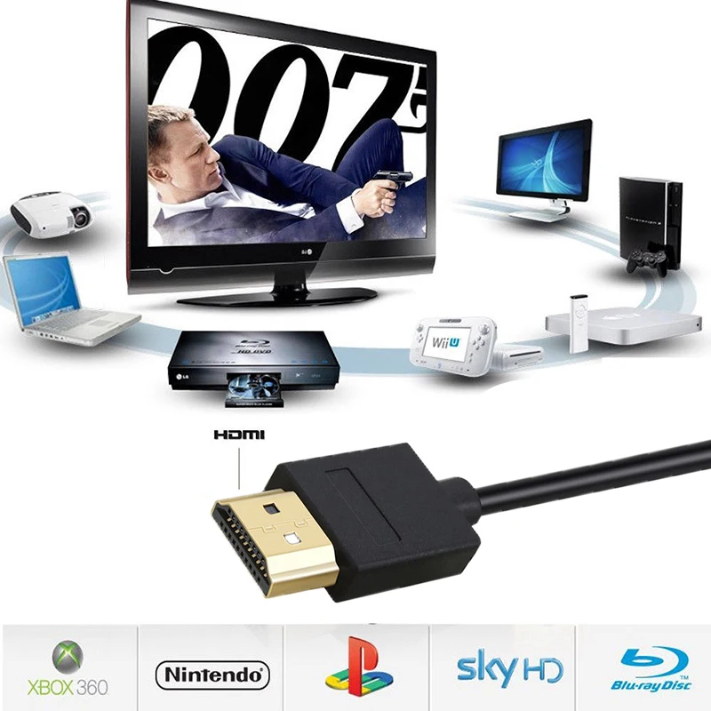 Lungfish HDMI кабель высокоскоростной и гибкий Ethernet, аудио возврат 1080p для HD tv, DVD Blu-ray плееры, XBox one компьютер, PS3