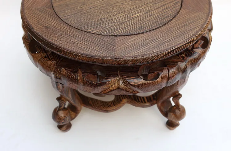 Circular base carved small sweet a few solid wood household act the role ofing is tasted vase aquarium handicraft furnishing Circular base carved small sweet a few solid wood household act the role ofing is tasted vase aquarium handicraft furnishing