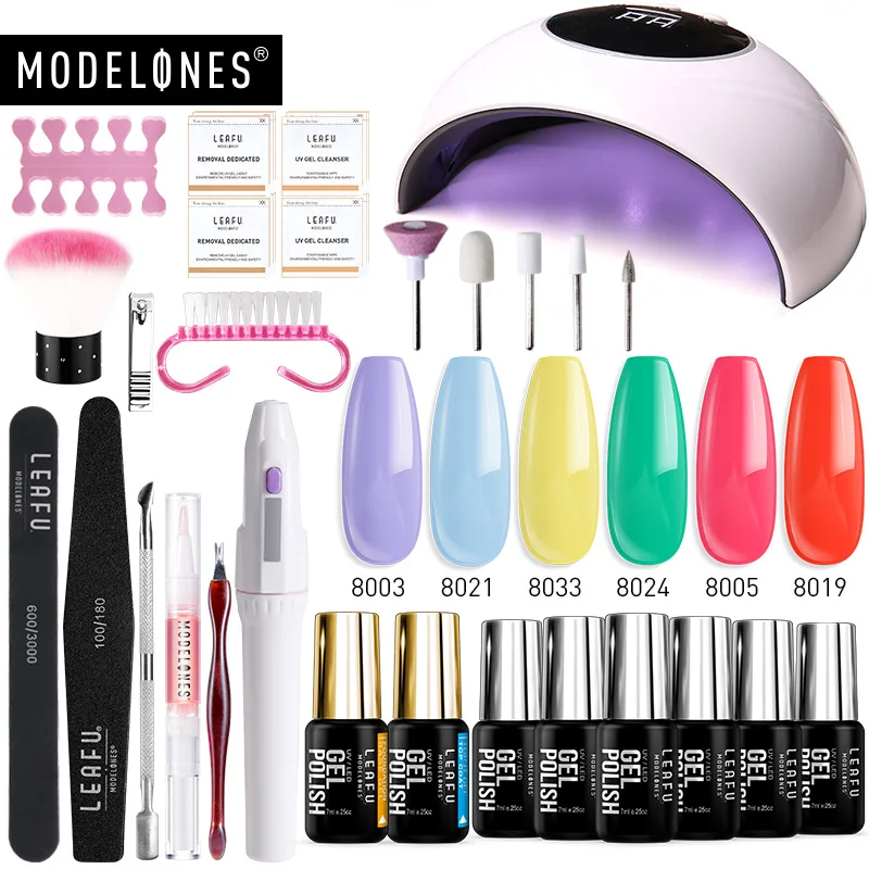 

Modelones 20Pcs/Lot 24W Z4 Led Lamp Gel Polish Nail Art Manicure Tools Kits Electric Drill Nail Tools Set Soak Off Base Top Coat
