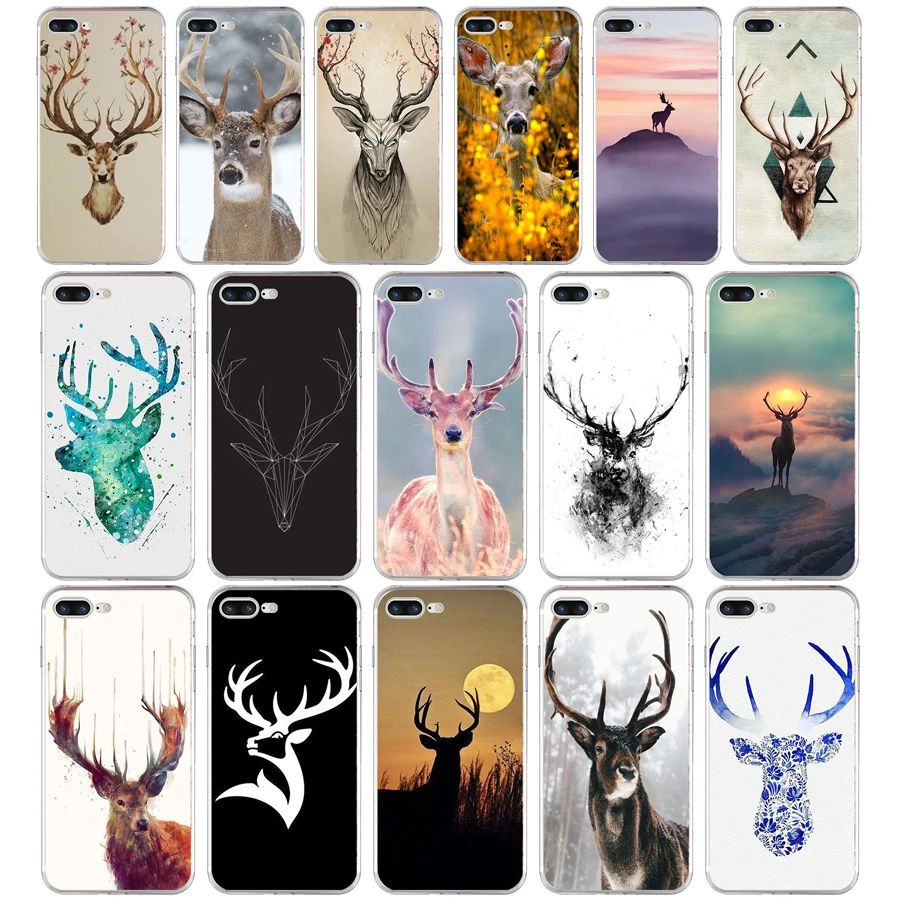 223H Minimalista Animale Cervo Animali Minimalisti Cervo Custodia Morbida In Silicone Tpu Per Apple Iphone 6 6S 7 8 Plus Custodia