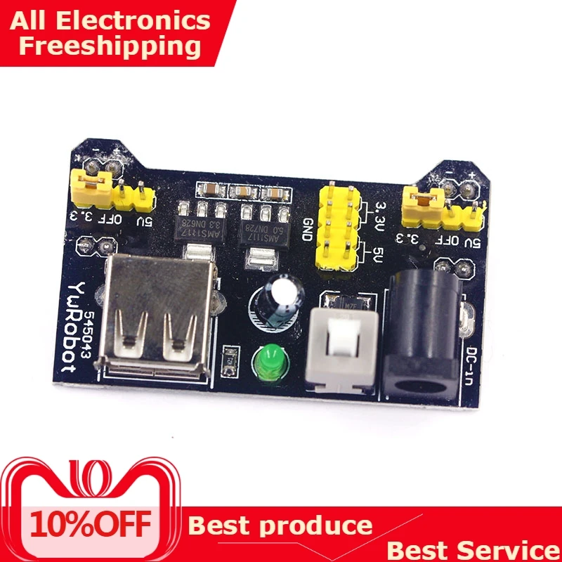 

MB102 Breadboard Power Supply Module /MB102 white Breadboard Dedicated Power Module 2-way 3.3V 5V MB-102 Solderless Bread Board