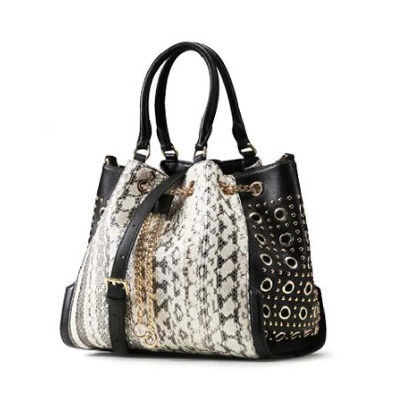 

ledai genuine leather female bag female 2019 new style tide fashion Korean edition joker crossbody snakeskin atmosphere